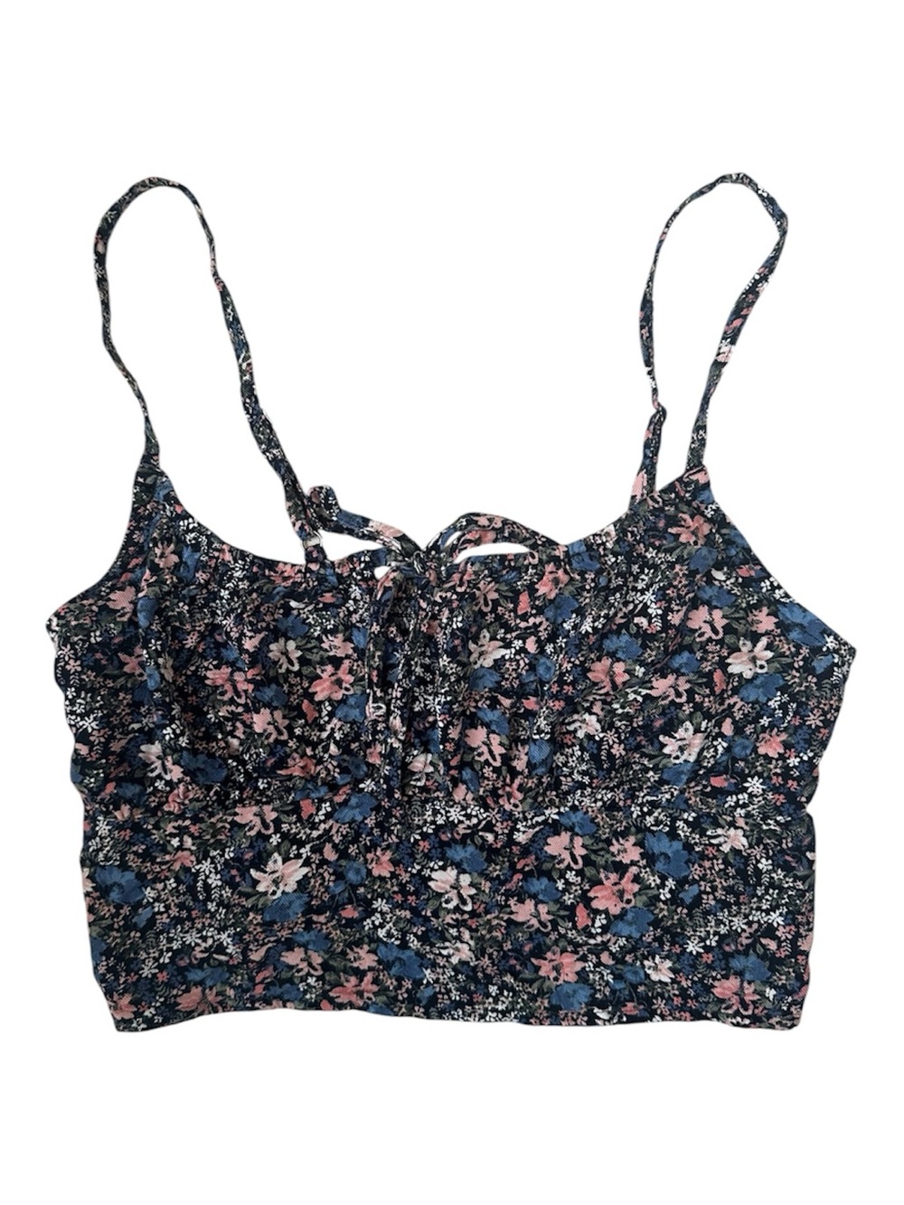 Hollister Floral Smocked Crop Top – Size XS